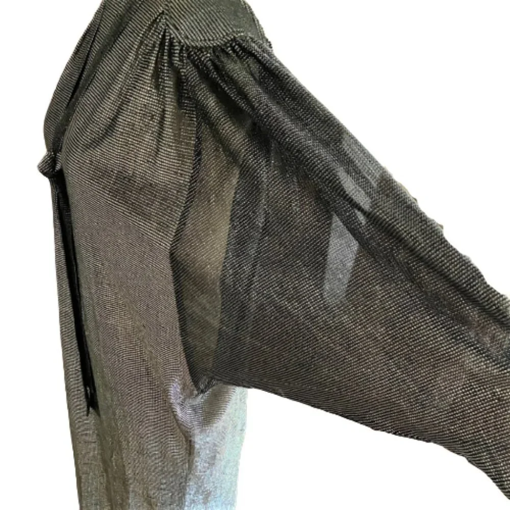 Vintage Miss Renfrew silver metallic shimmery tunic midi dress with belt - Picture 7 of 17